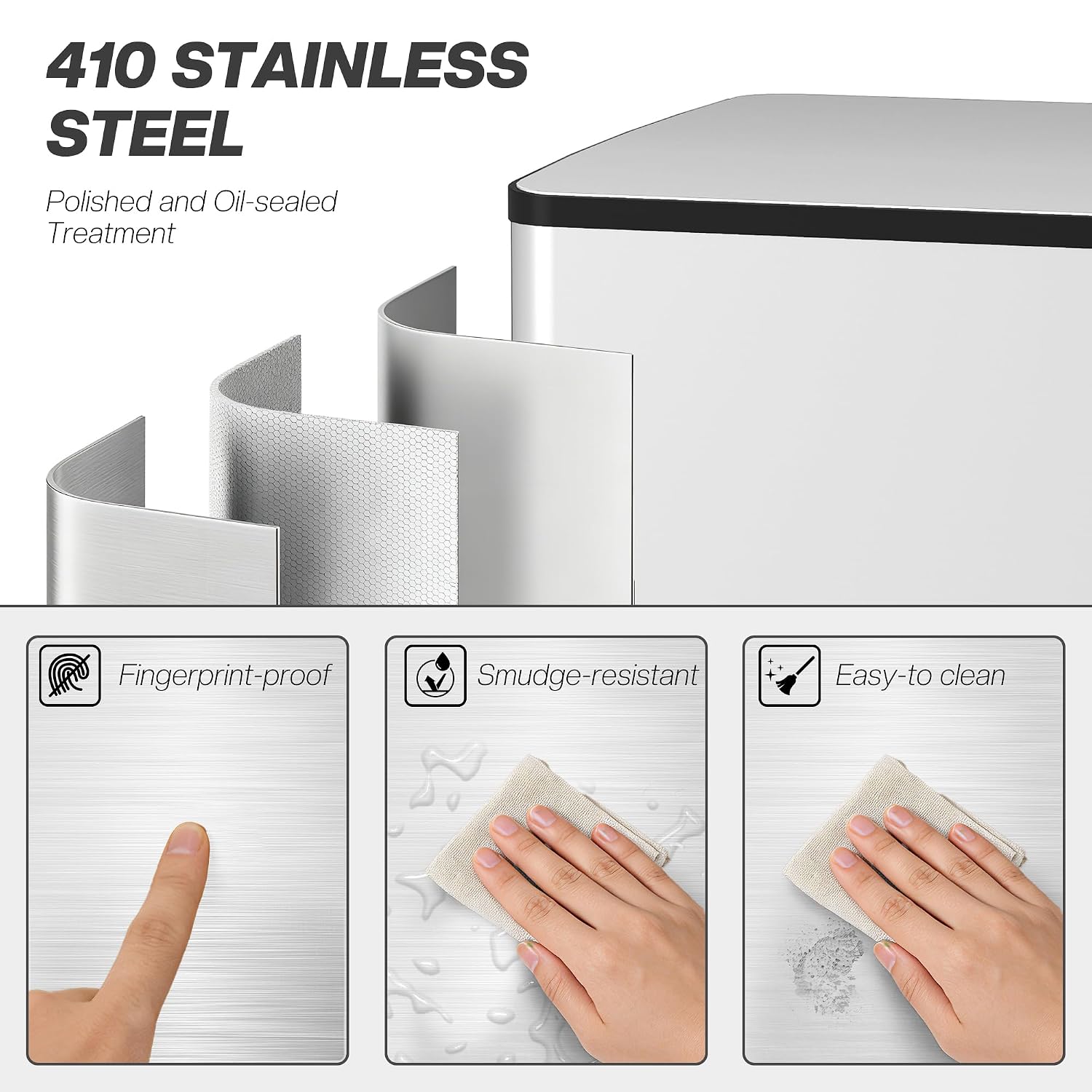 Thumbnail 4 de HOMCOM Dual Kitchen Bin, 2 x 25L Stainless Steel Pedal Bin
