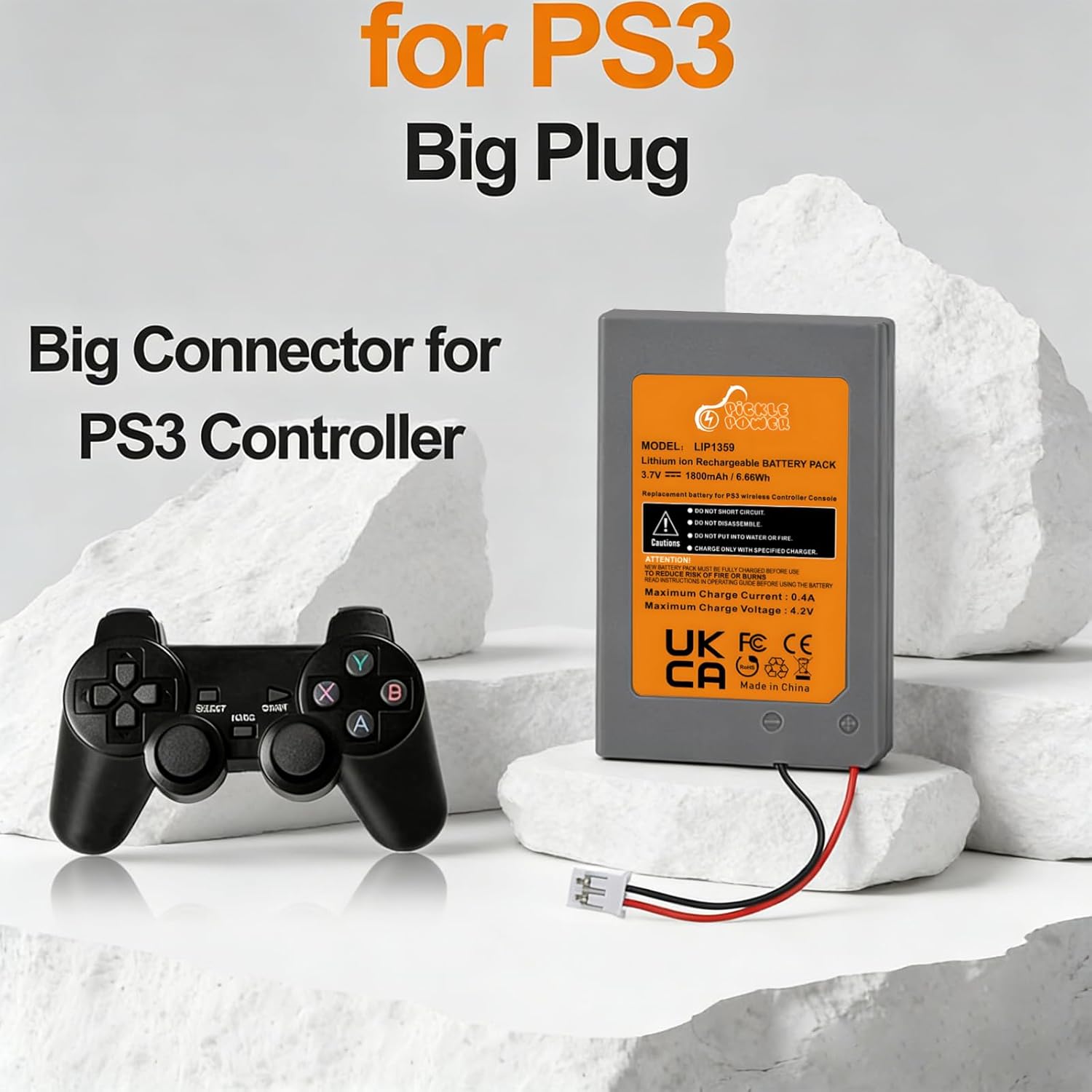 Detalle 2 de Pickle Power LIP1359 1800mAh PS3 Controller Battery