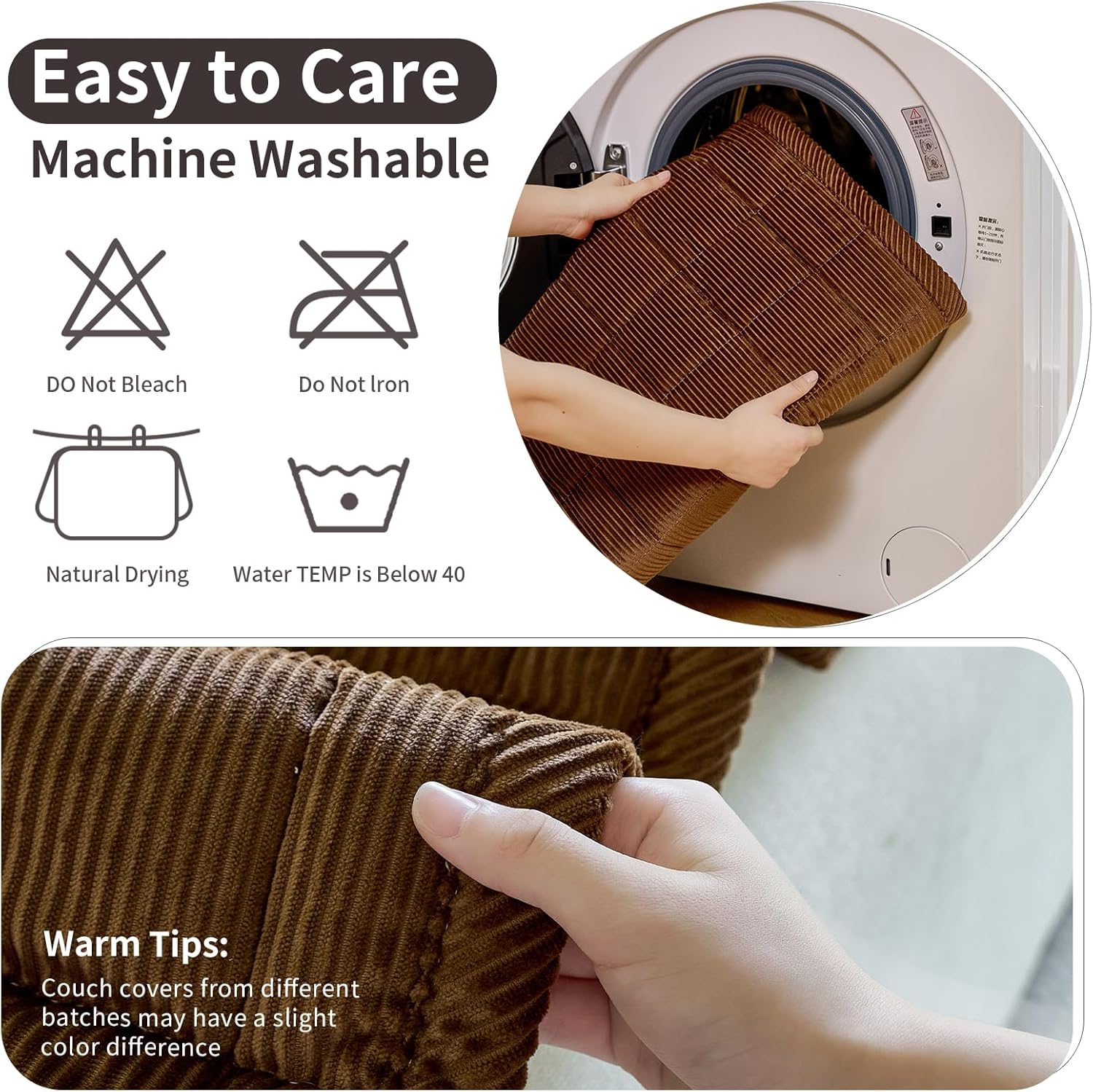 Thumbnail 6 de PJLZJFBY Dark Brown Couch Cover for Dogs — 27.6" x 70.9", Non-Slip, Washable & Soft