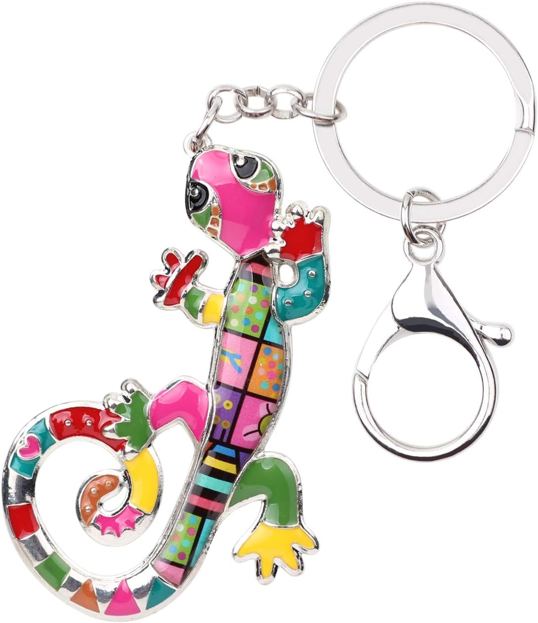 DOWAY Enamel Cute Lizard Gecko Keychain