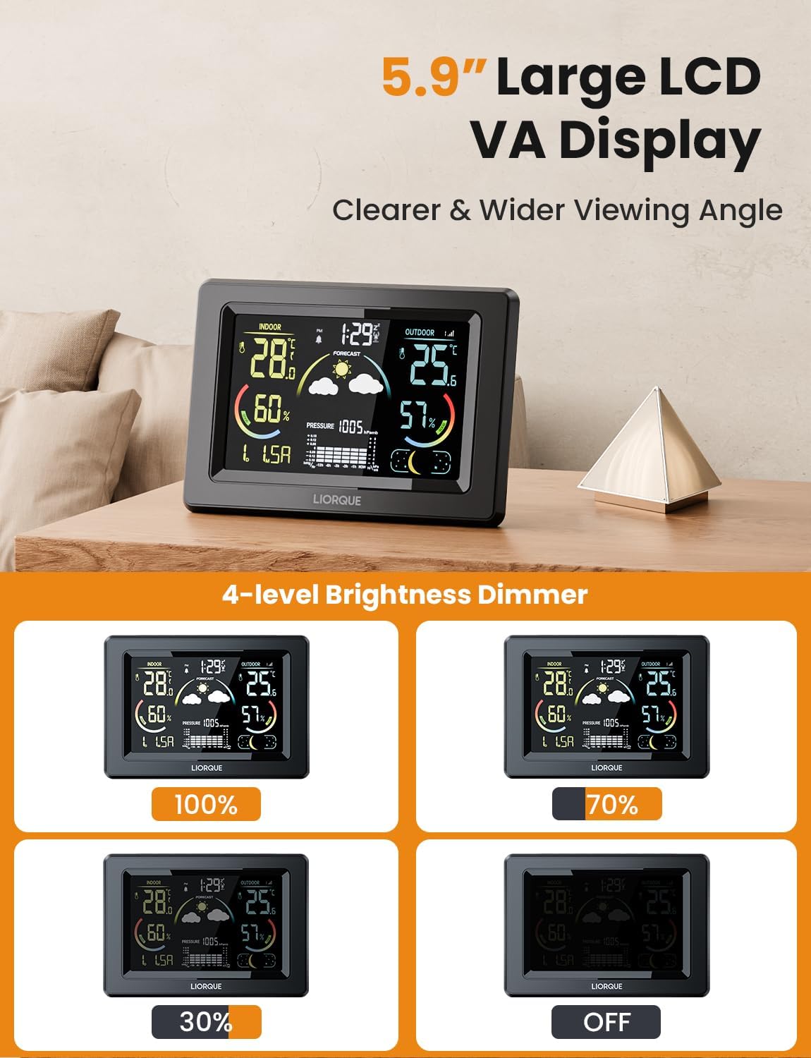 Detalle 1 de LIORQUE Weather Station with Outdoor Sensor