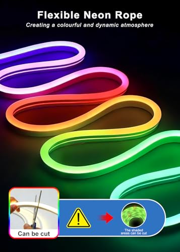 Detalle de ezmyma Neon Rubans LED 5M RGBIC — Ruban LED flexible et étanche avec contrôle d’app via app