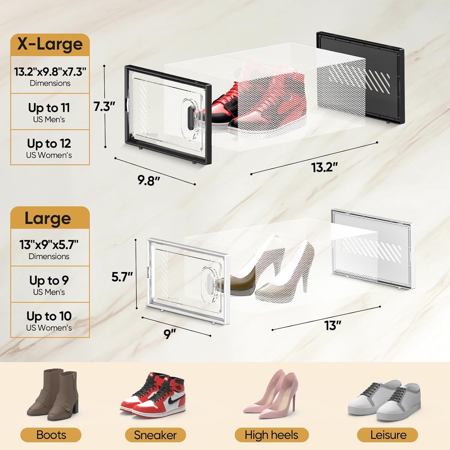 Detalle 2 de BALEINE 12-Pack Shoe Storage Boxes ⚙