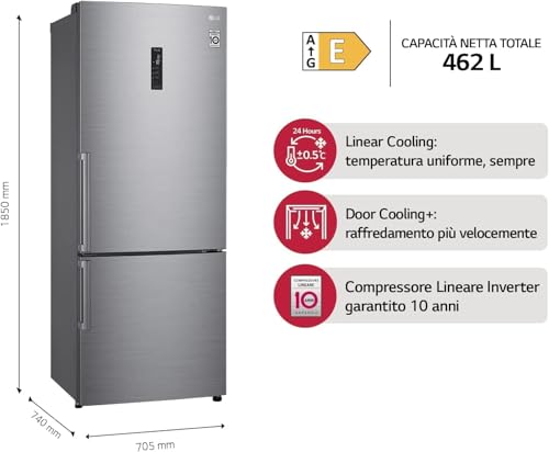 Thumbnail 2 de LG GBB567PZCMB Frigorifero Combinato Total No Frost 462 L, Inox, Wi‑Fi e Door & Linear Cooling