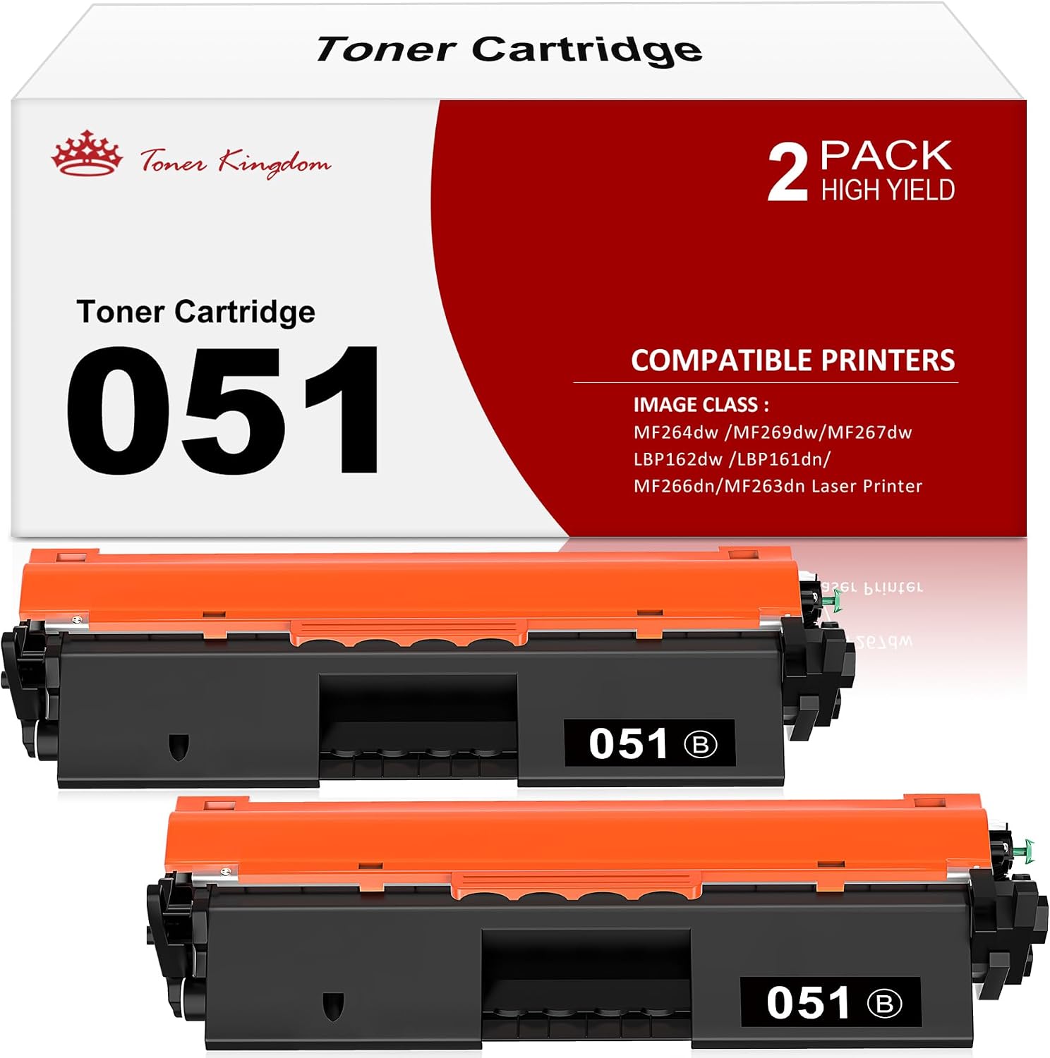 Detalle de Toner Kingdom 051 2black Black Toner Cartridges, 2-Pack for Canon Printers