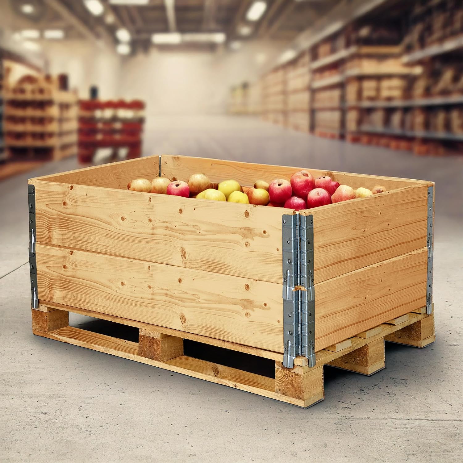 Thumbnail 4 de Garronda Telaio aggiuntivo in legno per pallet – Cassa di stoccaggio in legno Marrone 2 pezzi GD-0096