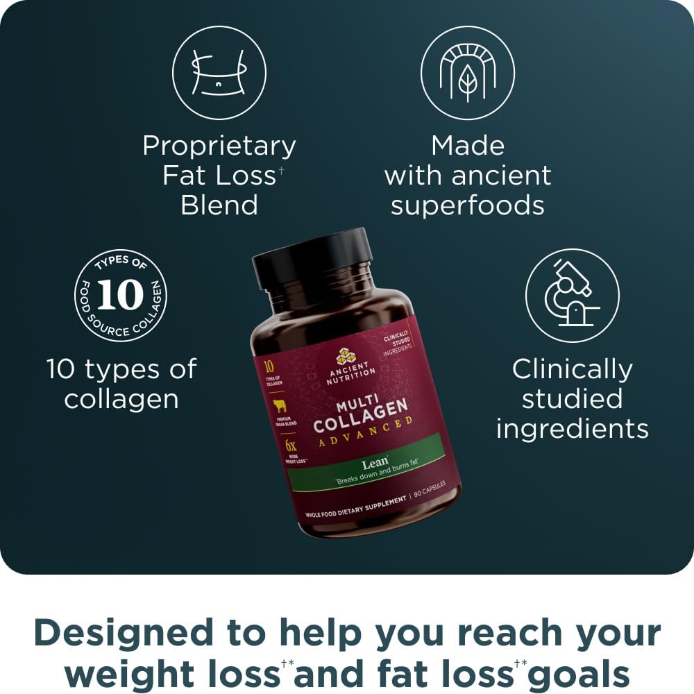 Detalle 2 de Ancient Nutrition MCX6774 Lean Collagen Capsules, 10 Types + Probiotics