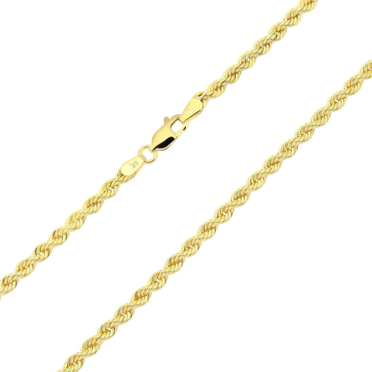 Detalle 2 de Collana in oro giallo 14K/585 unisex, 3 mm di larghezza, varie lunghezze