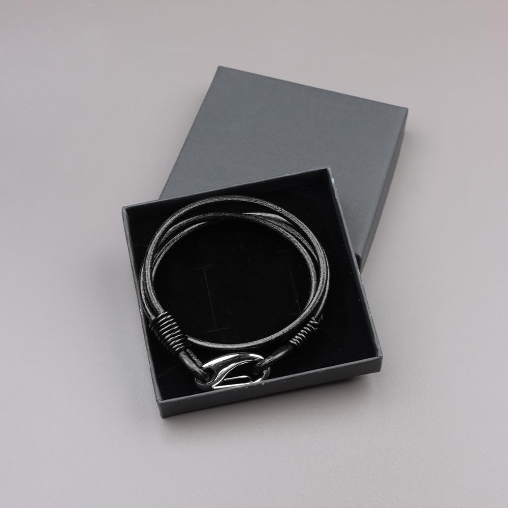 Detalle 2 de Viwind Lederarmband Damen Geflochtenes 19/20 cm mit Edelstahl-Karabiner & Geschenkbox