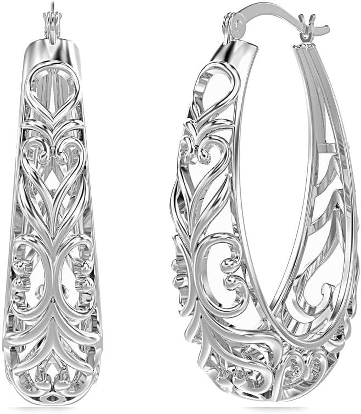 Detalle de LeCalla 925 Sterling Silber Creolen 32 mm