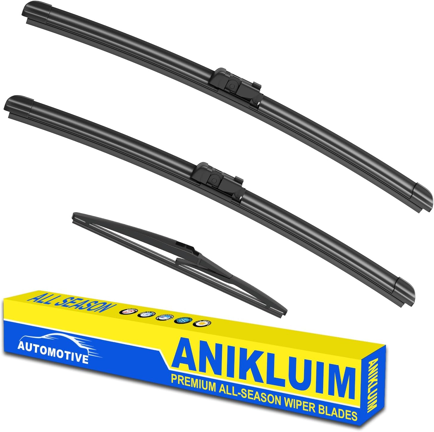 Detalle de ANIKLUIM 22"+22" wiper blades 3‑pack