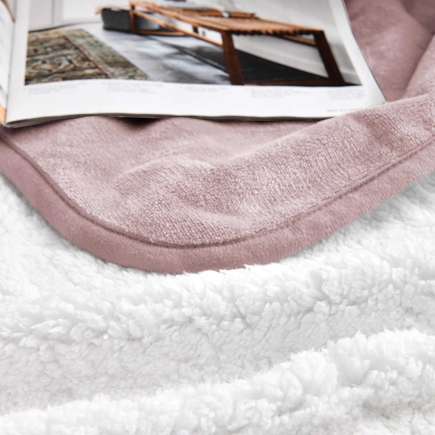 Thumbnail 5 de Yaning Waterproof Blanket 152x203 cm Dusty Pink