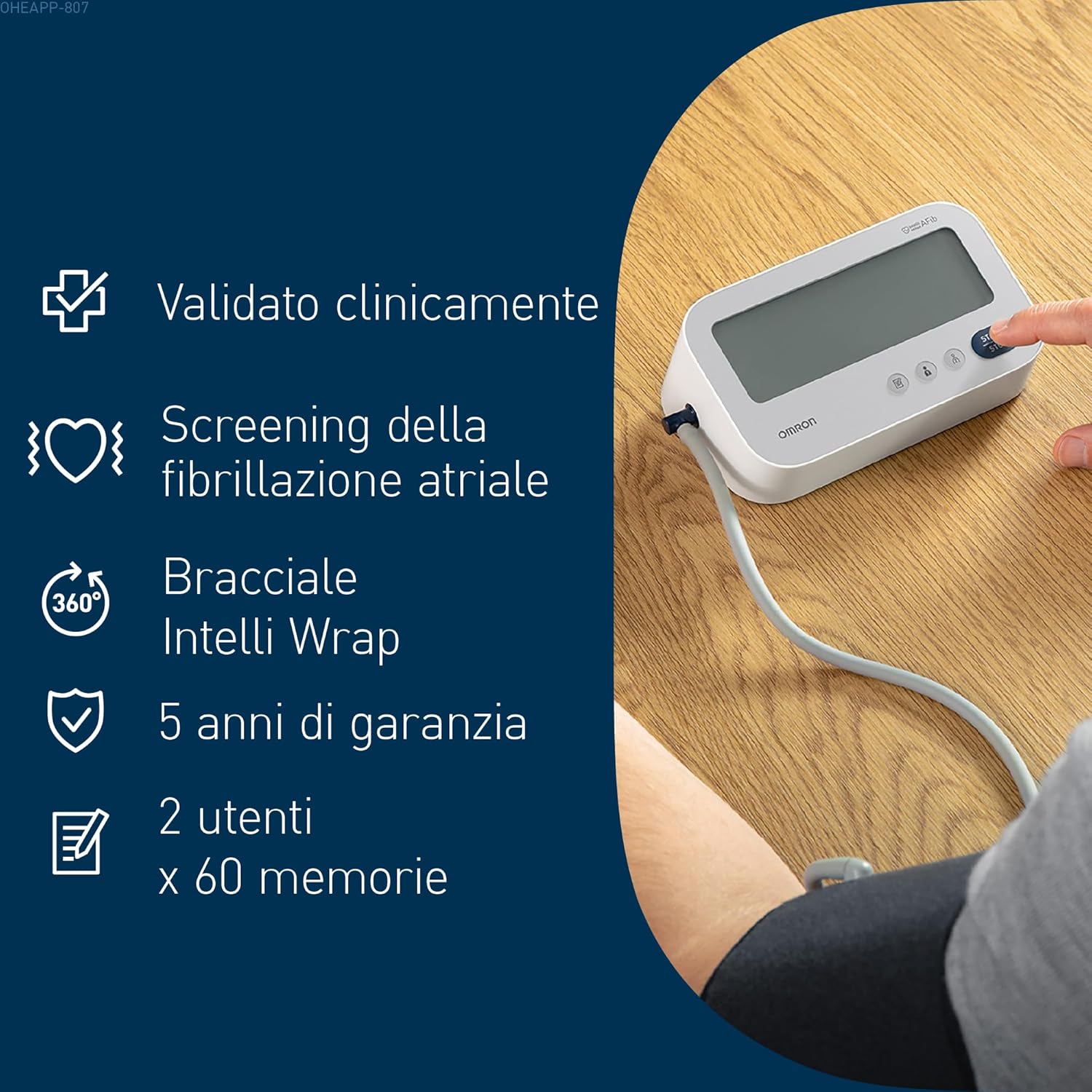 Detalle de OMRON X3 Comfort AFib: Sfigmomanometro da braccio con rilevamento AFib e Intelli Wrap