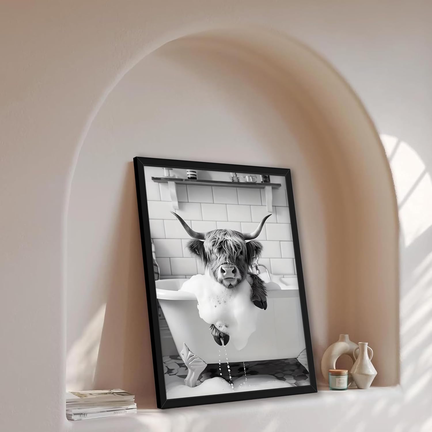 Thumbnail 6 de Highland Cow Canvas Wall Art 10x8