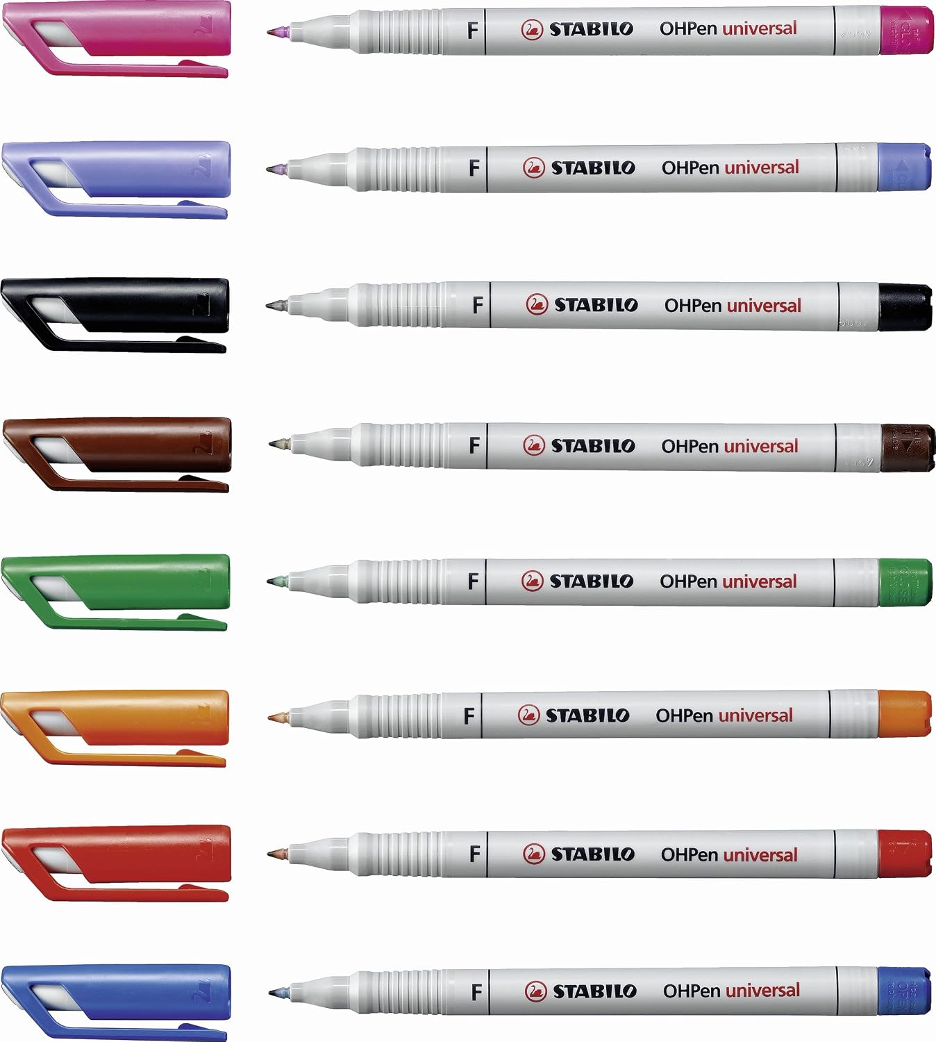 Detalle de STABILO Folienstift OHPen universal – wasserlöslich, 8er Pack, fein bis mittel