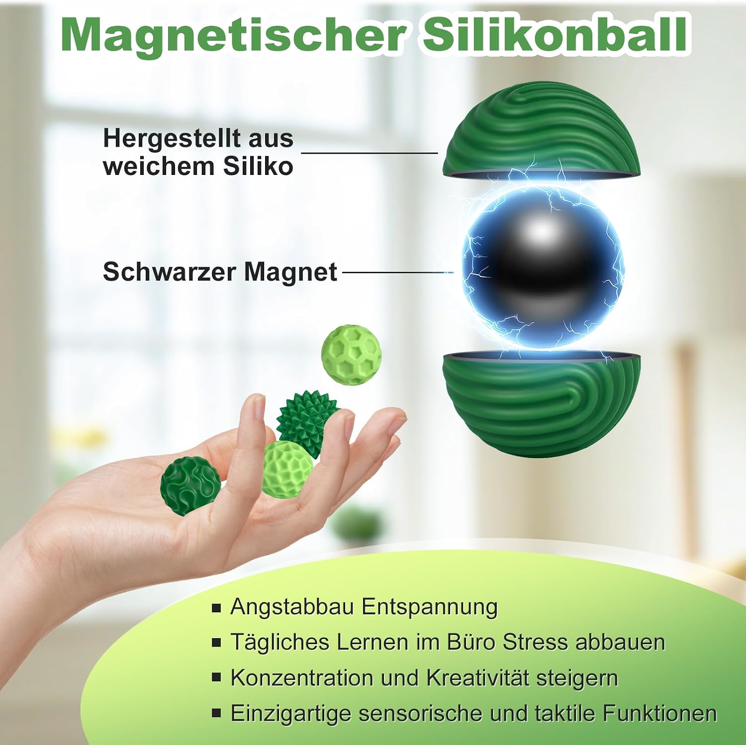 Detalle de Zingbee Magnet-Fidget Toys Set mit 8 Bällen