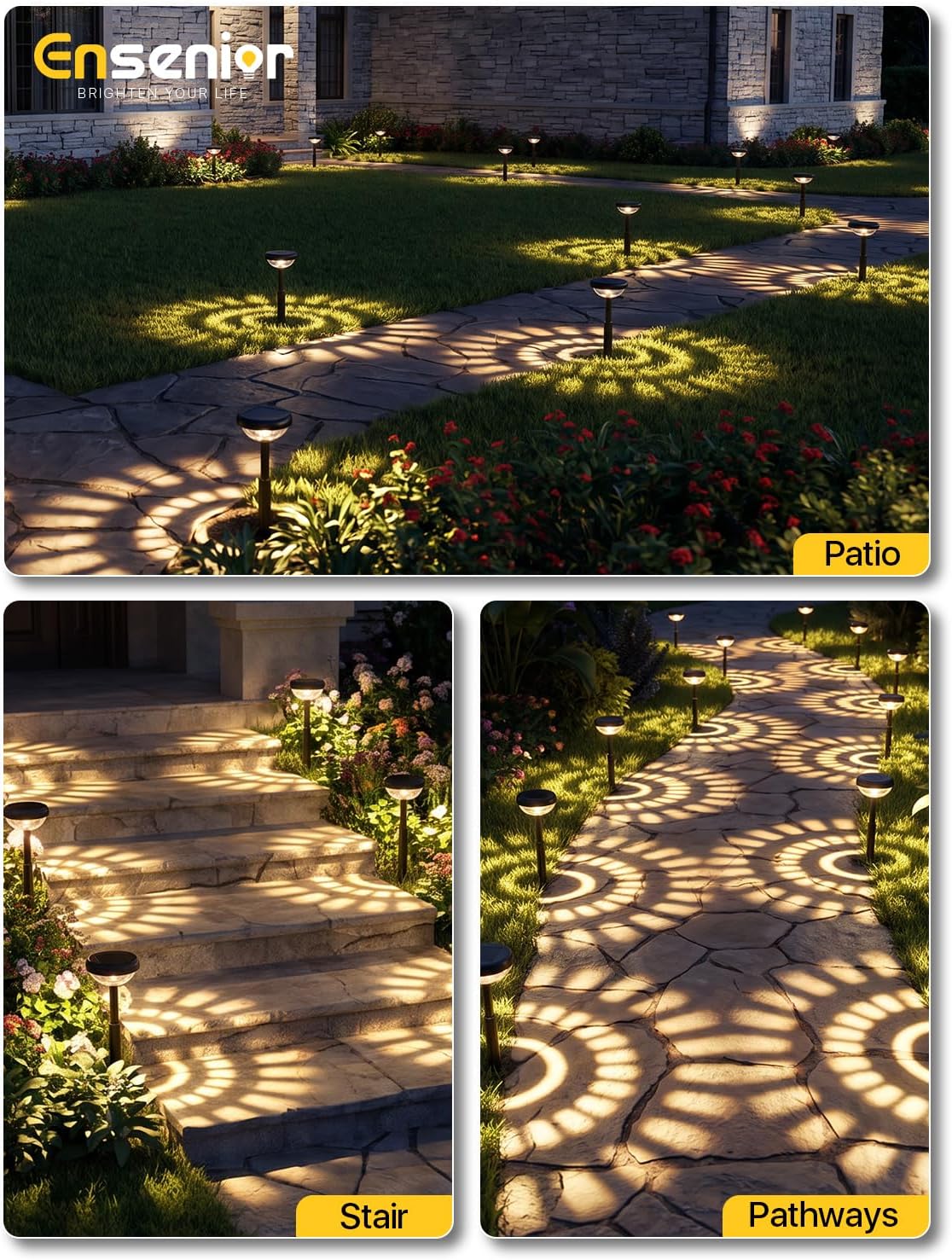 Detalle 2 de Ensenior Solar Garden Lights, 8-Pack