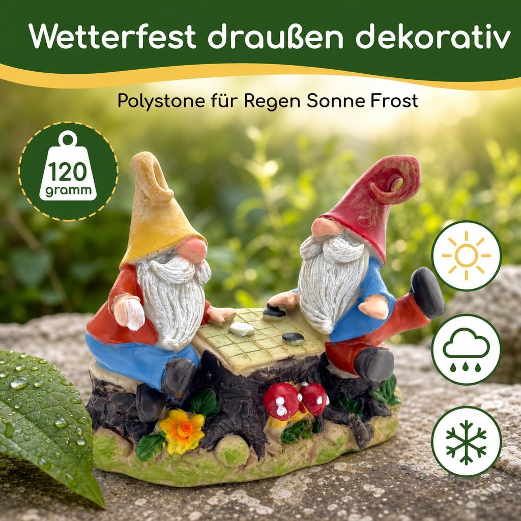 Thumbnail 6 de MIJOMA Gartenzwerge Dekofigur wetterfest – Zwerge auf Wippe und im Spiel, 13x10x6 cm