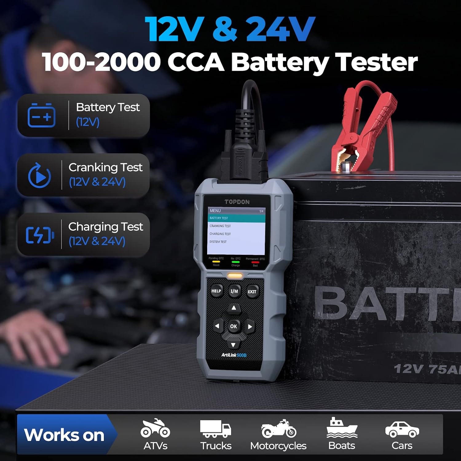 Detalle 2 de TOPDON AL500B OBD2 Diagnosegerät 2‑in‑1