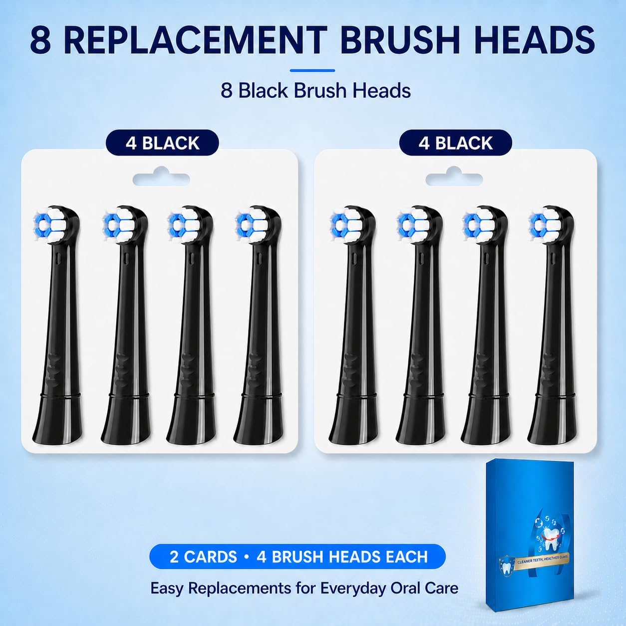 Thumbnail 6 de Soft Replacement Brush Heads Compatible with Oral-B iO 2–10, Black, 8 Count