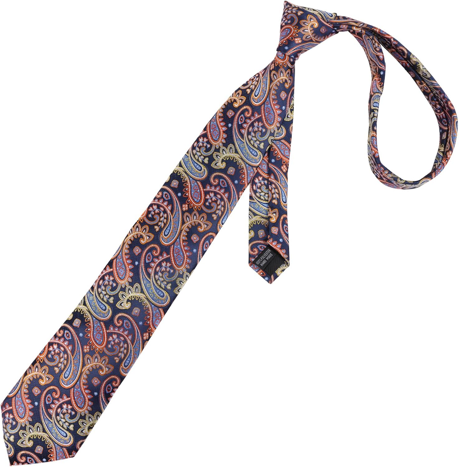 Detalle de Alizeal Paisley Tie and Hanky Set – 100% Polyester, Classic Jacquard for Business, Wedding and Party