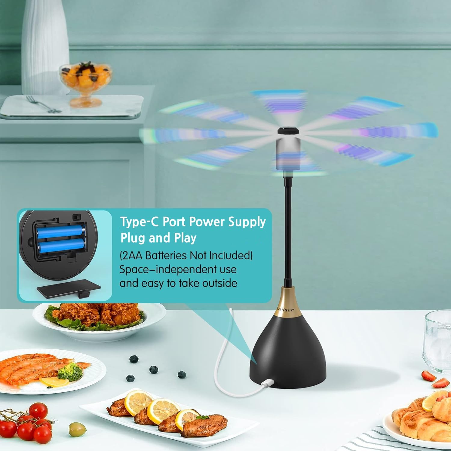 Thumbnail 4 de Neijiaer Fly Fans for Tables – 4 Pack