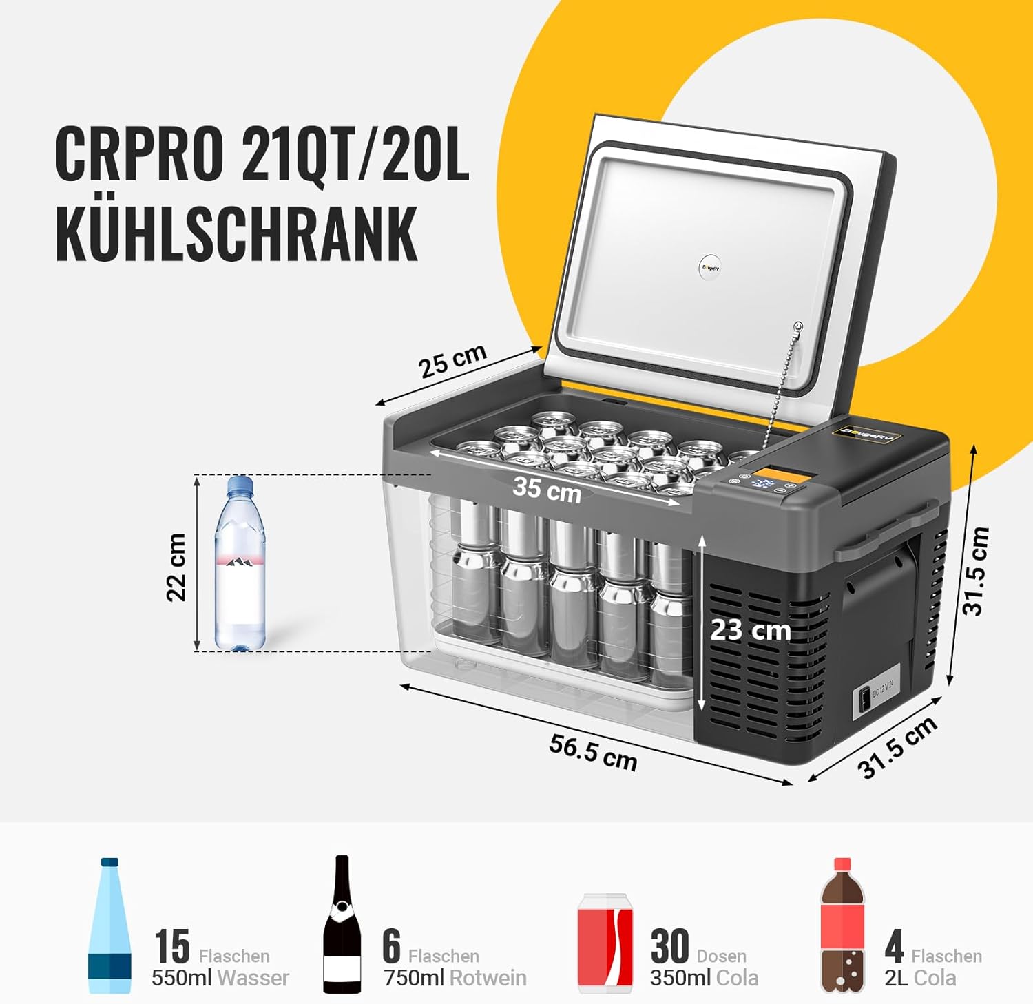 Detalle 2 de BougeRV CRPRO Kompressor Kühlbox 20 L