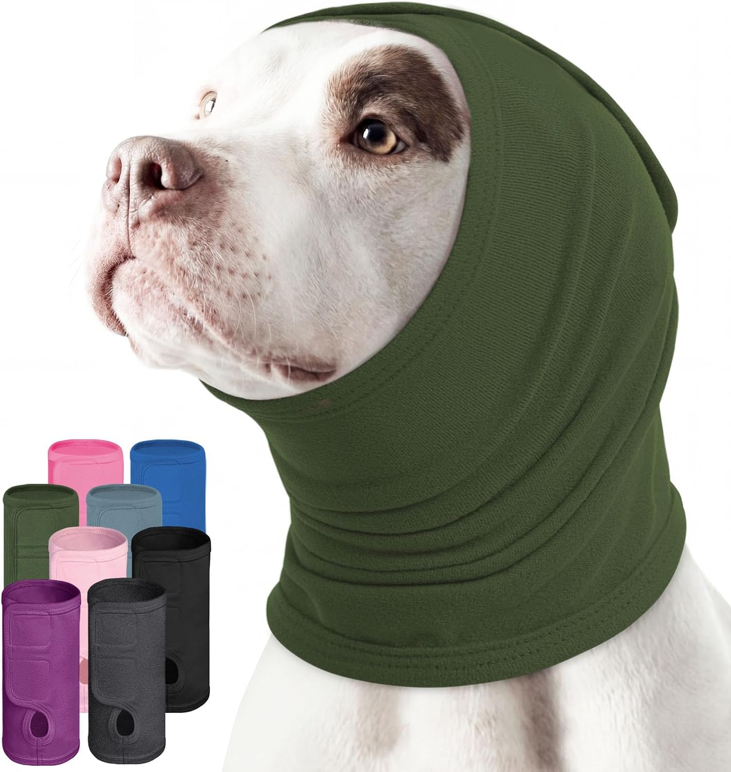 Detalle de AOFITEE Dog Calming Hoodie: Soft, Adjustable Noise-Protection Head Wrap for Anxiety Relief