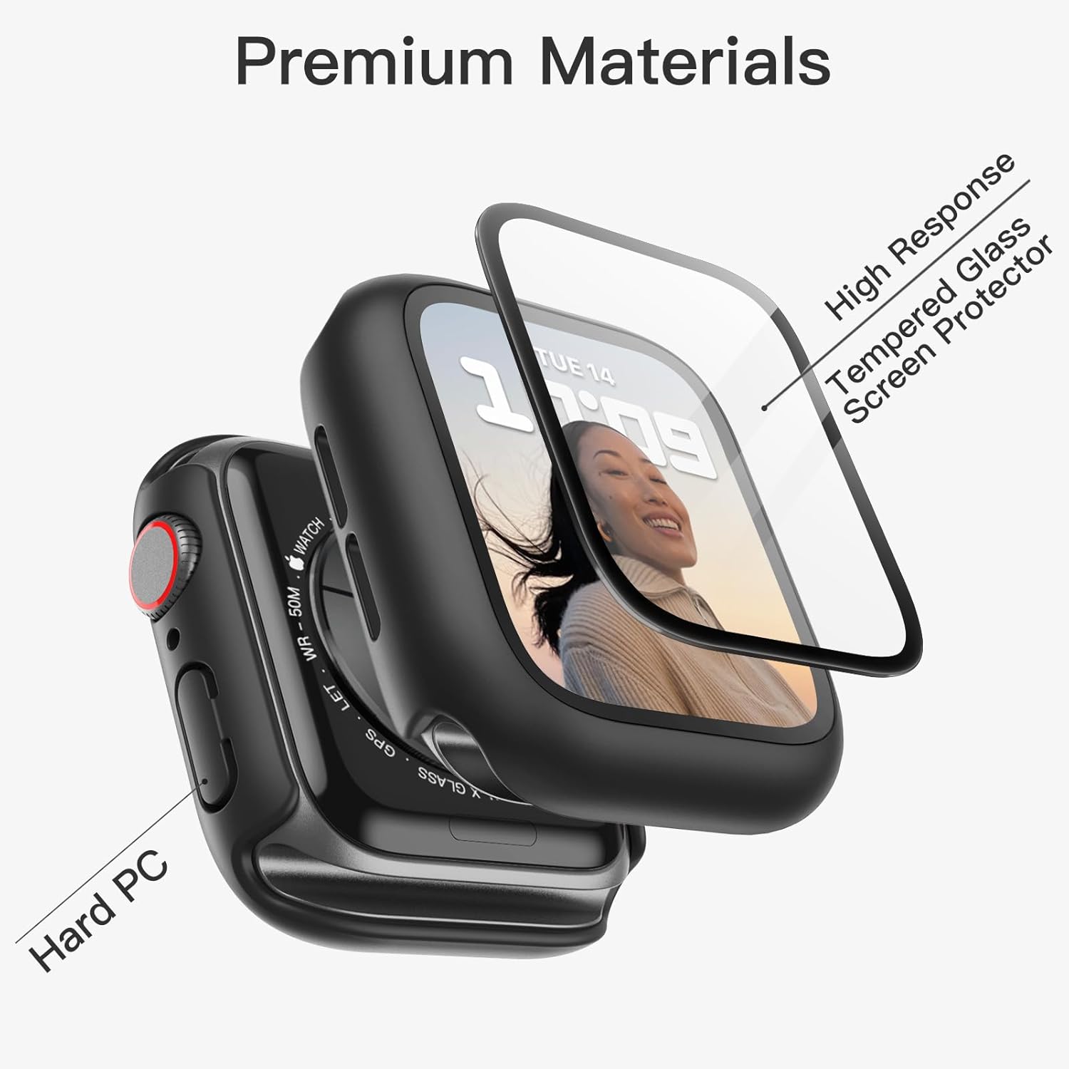 Detalle de JETech Apple Watch Case with Screen Protector 40mm 2 Pack
