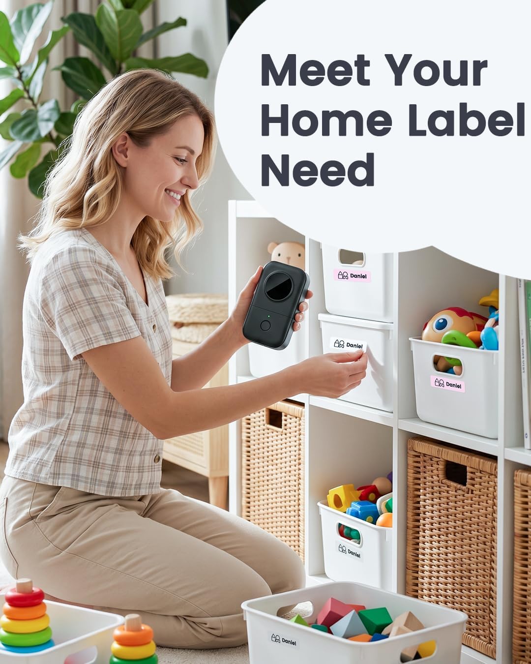 Detalle 2 de Phomemo D30-Grey-DE mini-labelprinter met Bluetooth, thermische print en 203 dpi