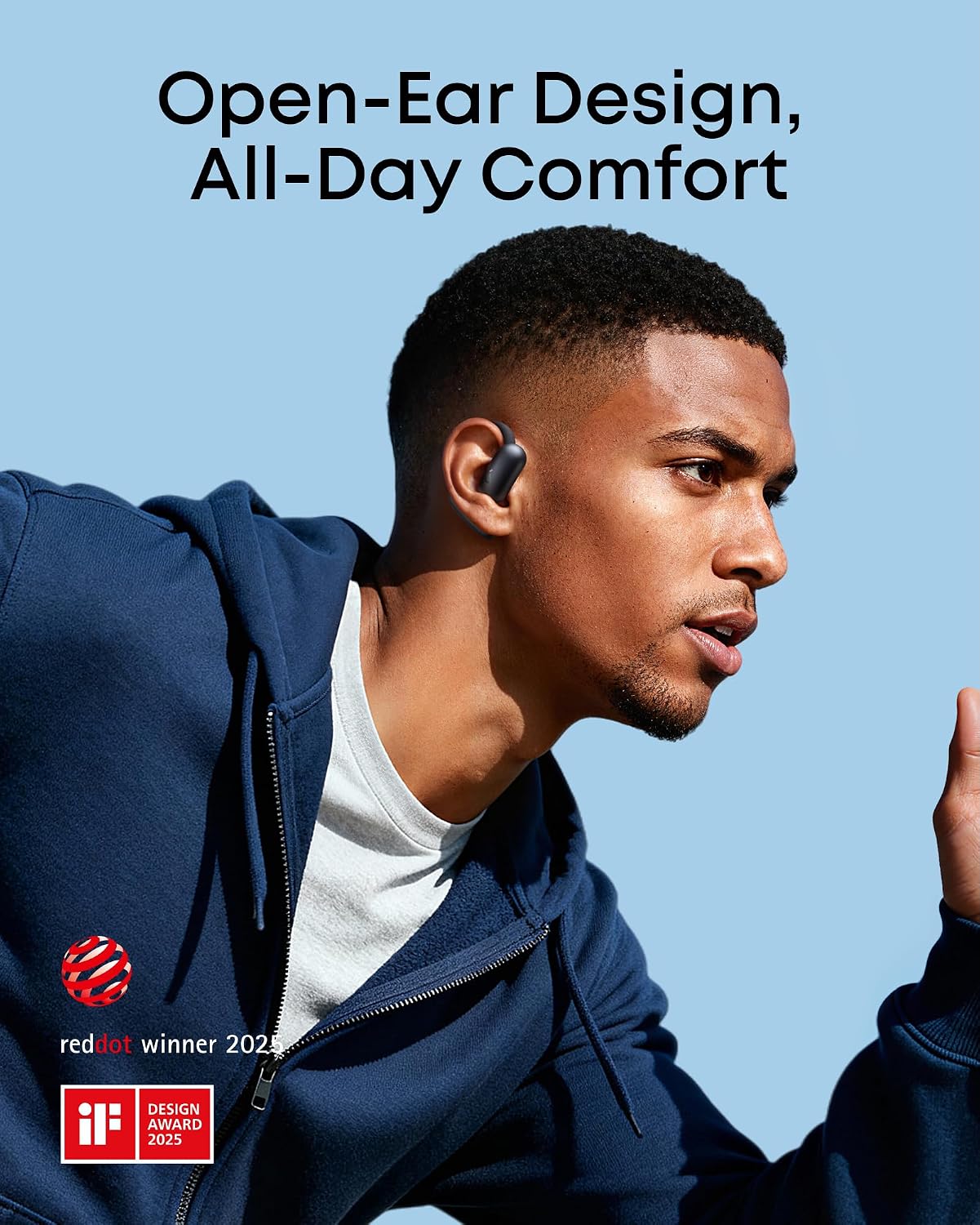 Detalle de Soundcore AeroFit 2 A3874 Open-Ear Earbuds, Bluetooth 5.4, IP55