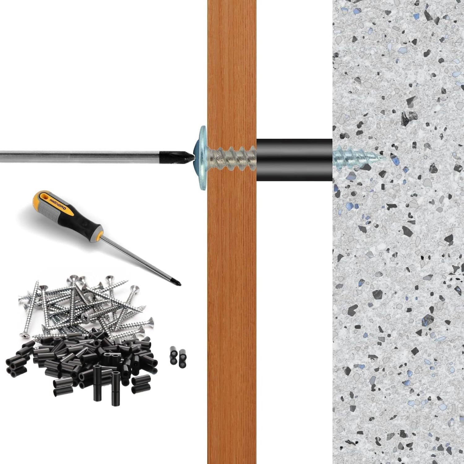 Thumbnail 2 de SWTYExt Kunststoff Distanzhülsen M8 – runde Abstandshalter für M8-Schrauben, 50 Stück (ABS/Nylon), schwarz