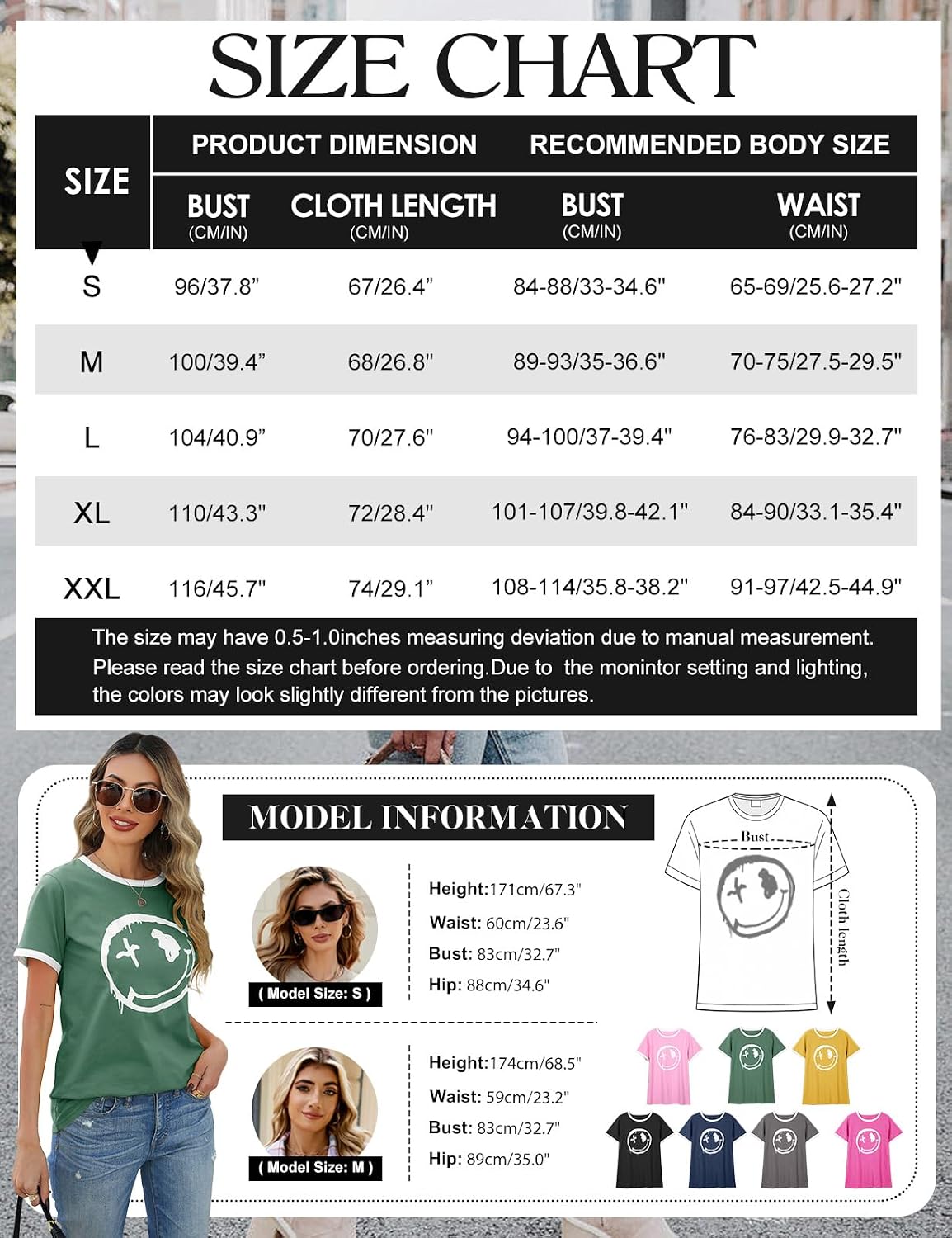Thumbnail 6 de heekpek T Shirt Femme – Tee Shirt Haut en coton, col rond, manches courtes