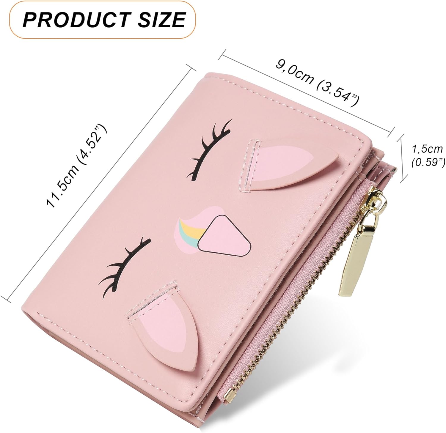 Thumbnail 3 de SNCCJ Cute Wallets for Women Bifold RFID Blocking Wallet with Zipper Coin Pocket (Unicorn Pink)