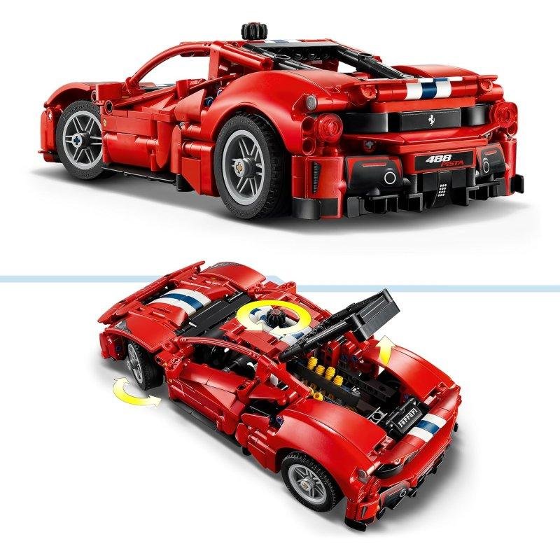 Detalle de LEGO Technic Coche Ferrari 488 Pista 42235 — 882 piezas