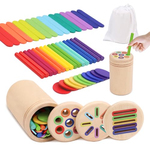 Detalle de Jouet Bebe 1 An – 3 en 1 Montessori: Jouet en Bois Éducatif pour Fille et Garçon par Wotoyd