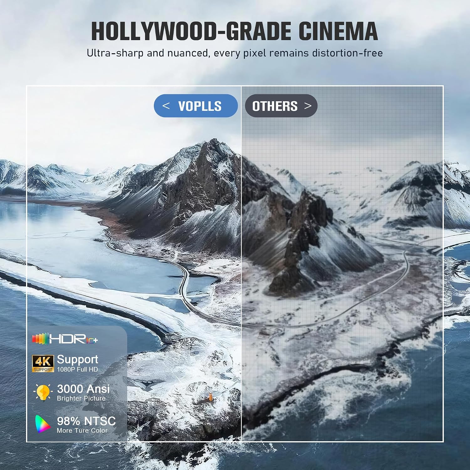 Thumbnail 2 de Officially-Licensed APP & 3000 ANSI 4K Mini Outdoor Projector with WiFi & Bluetooth (VOPLLS Smart Portable)