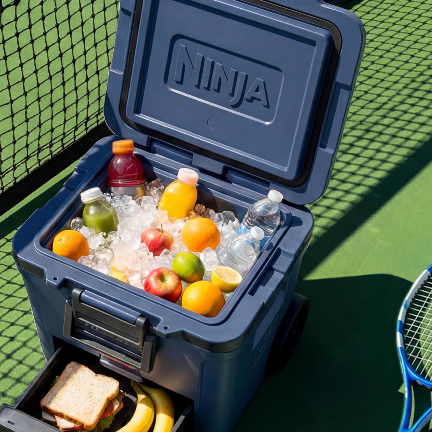 Thumbnail 4 de Ninja FrostVault 42qt Wheeled Cooler with Cold Dry Zone and Integrated Fridge-Temp Dry Storage Drawer (FB242WH)