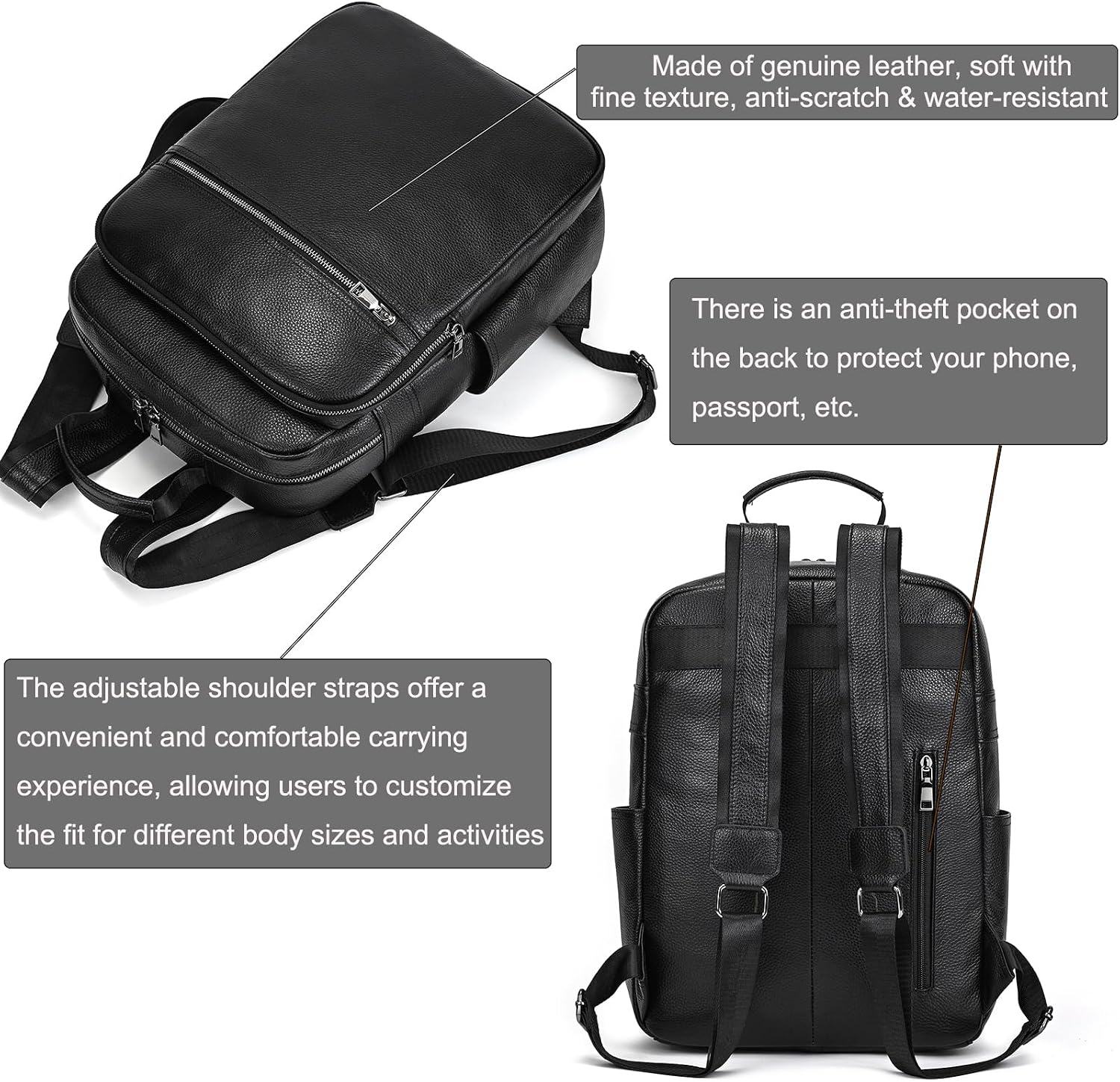 Thumbnail 6 de LUUFAN Genuine Leather Laptop Backpack