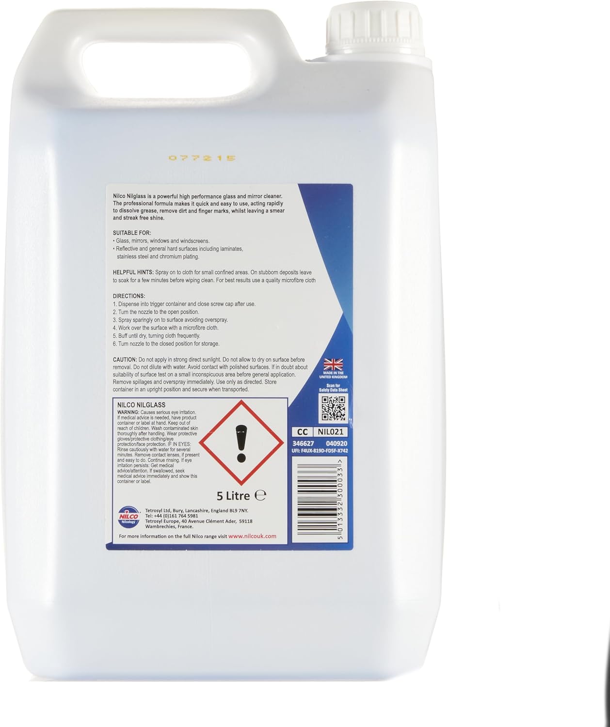 Thumbnail 1 de Nilco Nilglass 5L – Nettoyant professionnel pour vitres & miroirs sans traces