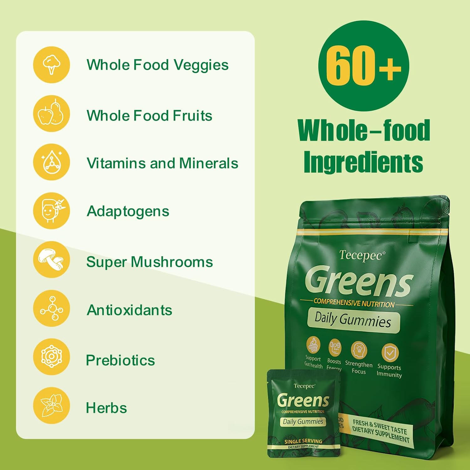 Detalle 2 de Greens Daily Gummies Supplement, 120 Count