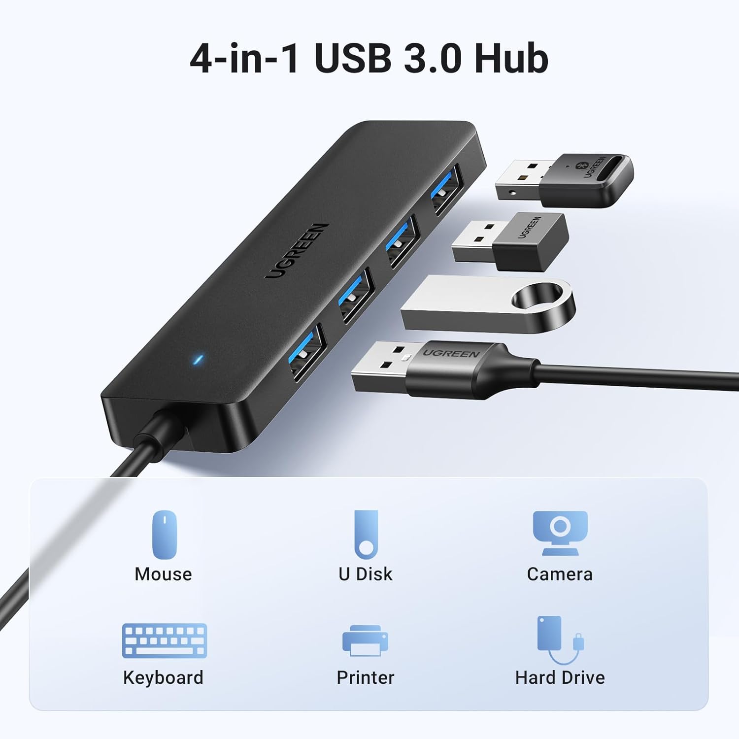 Thumbnail 2 de UGREEN USB Hub 3.0 100cm cable, 4-port USB