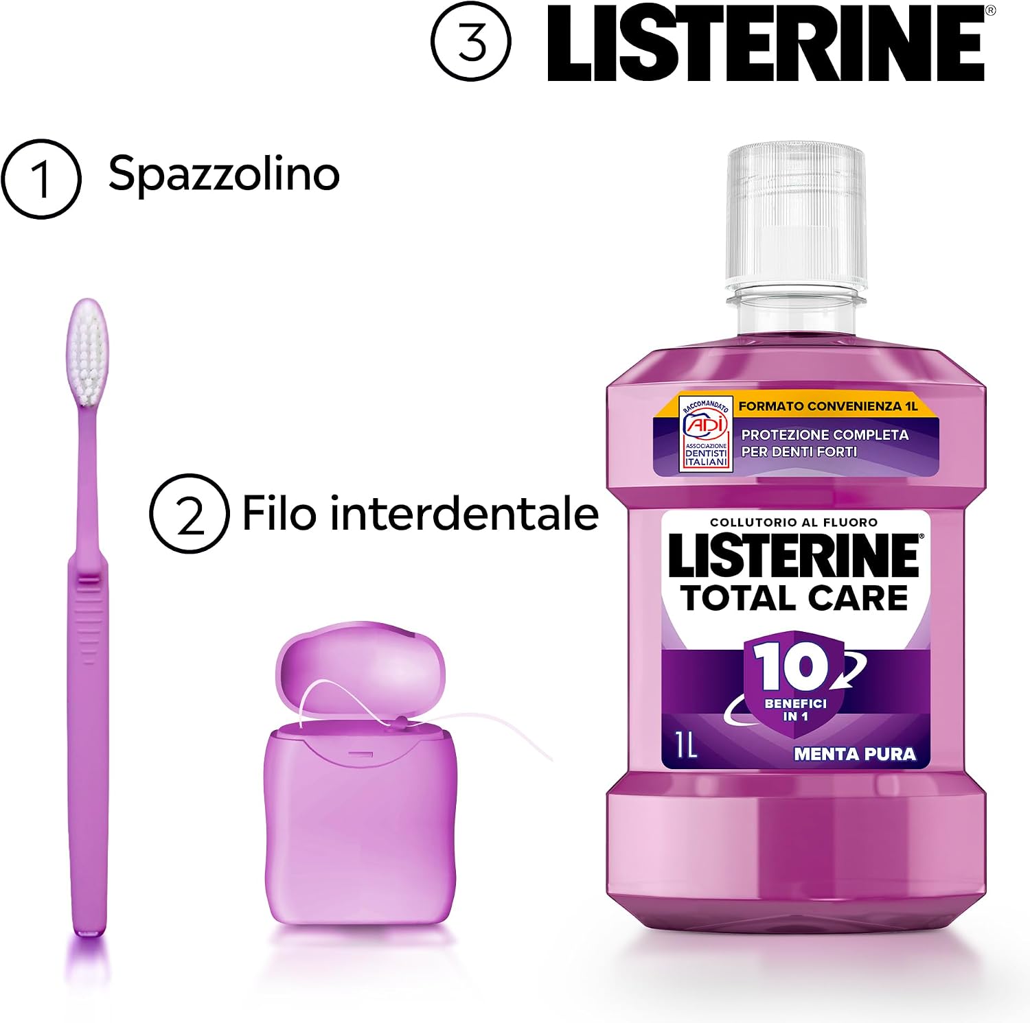 Thumbnail 3 de LISTERINE Total Care – Collutorio al gusto Menta Pura, 2x1L. Protezione completa in 10 benefici