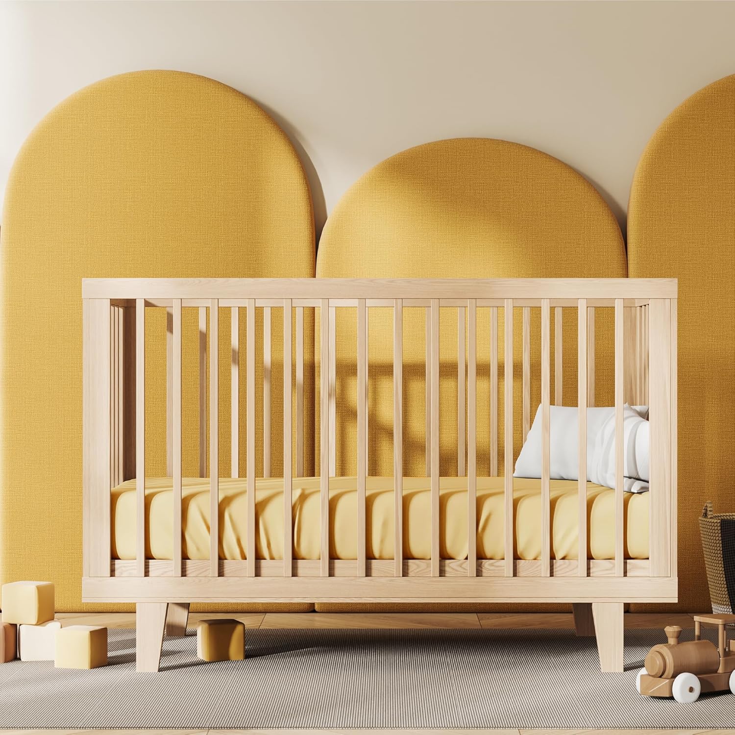 Thumbnail 4 de Dreamzie: Set 2 Lenzuolo con Angoli Cotone per Bambini 60x120/70x140 – Giallo, OEKO-TEX