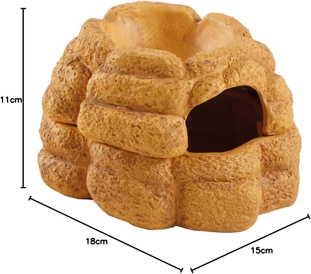 Detalle de Exo Terra Grotte en céramique Big Rock avec couvercle – Taille M