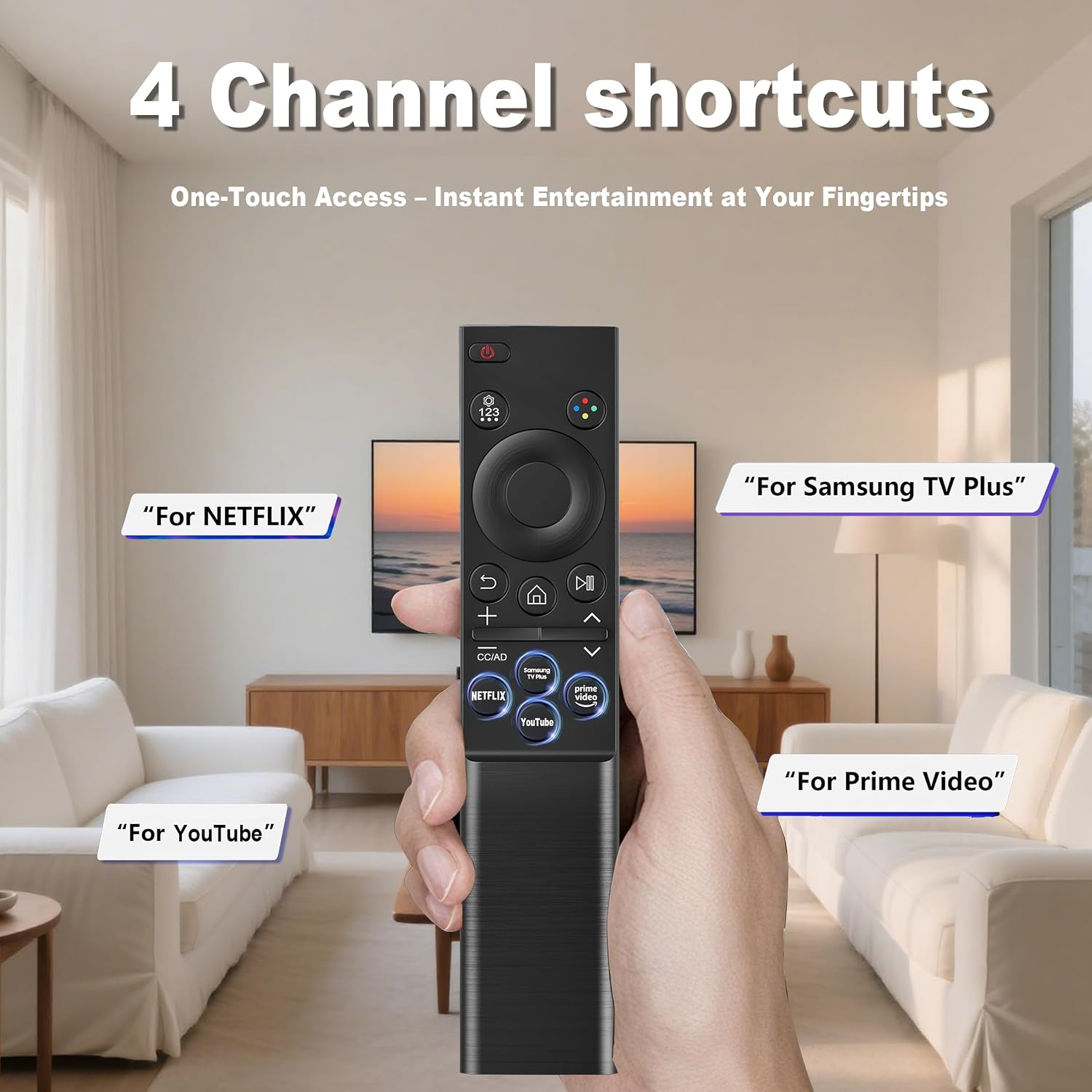 Detalle de Liokoc BN59-01484A Samsung TV Remote with ABS Body and App Shortcuts