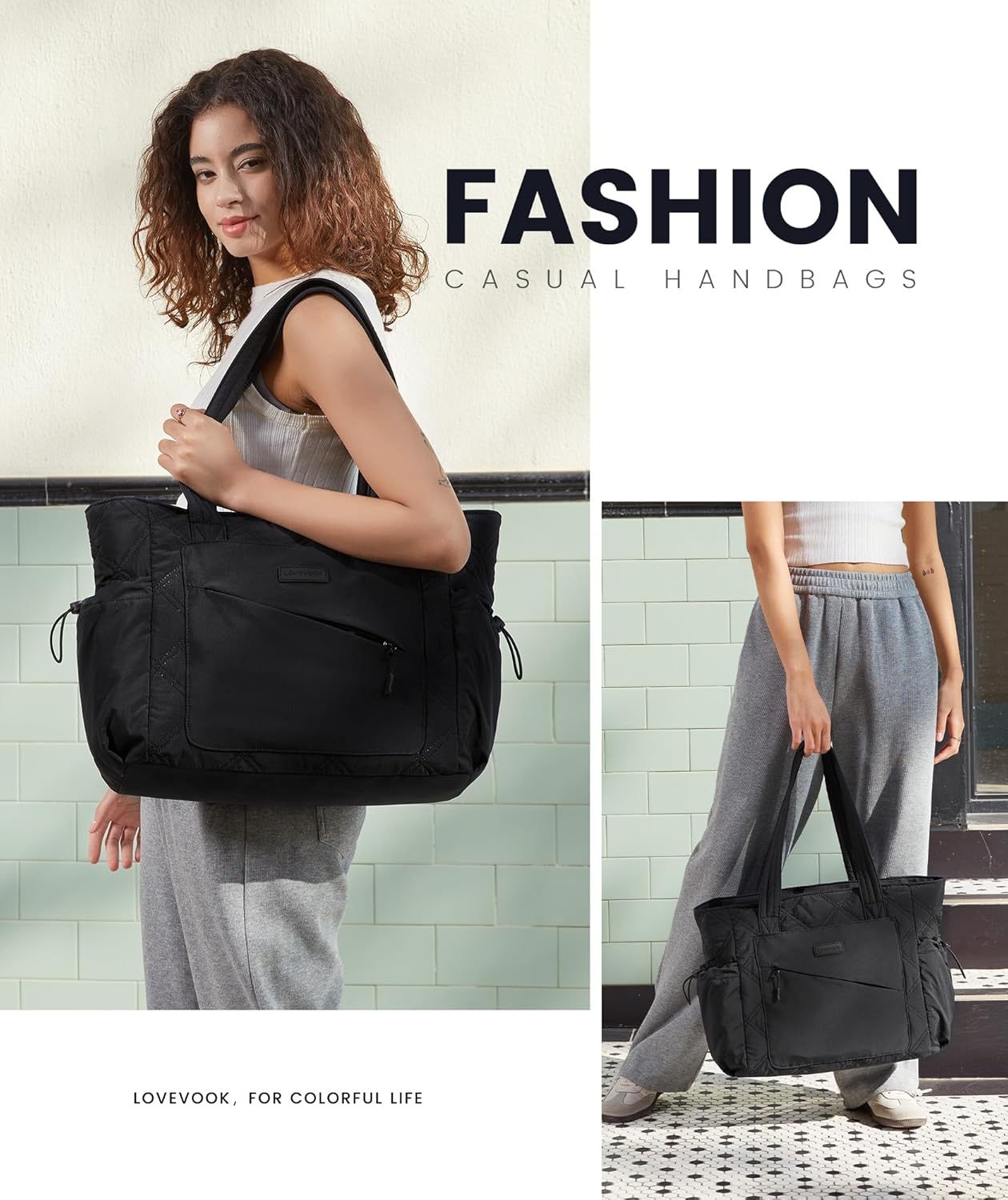Thumbnail 1 de LOVEVOOK Tote Bags for Women: Lightweight Puffer Tote for Work, School and Travel