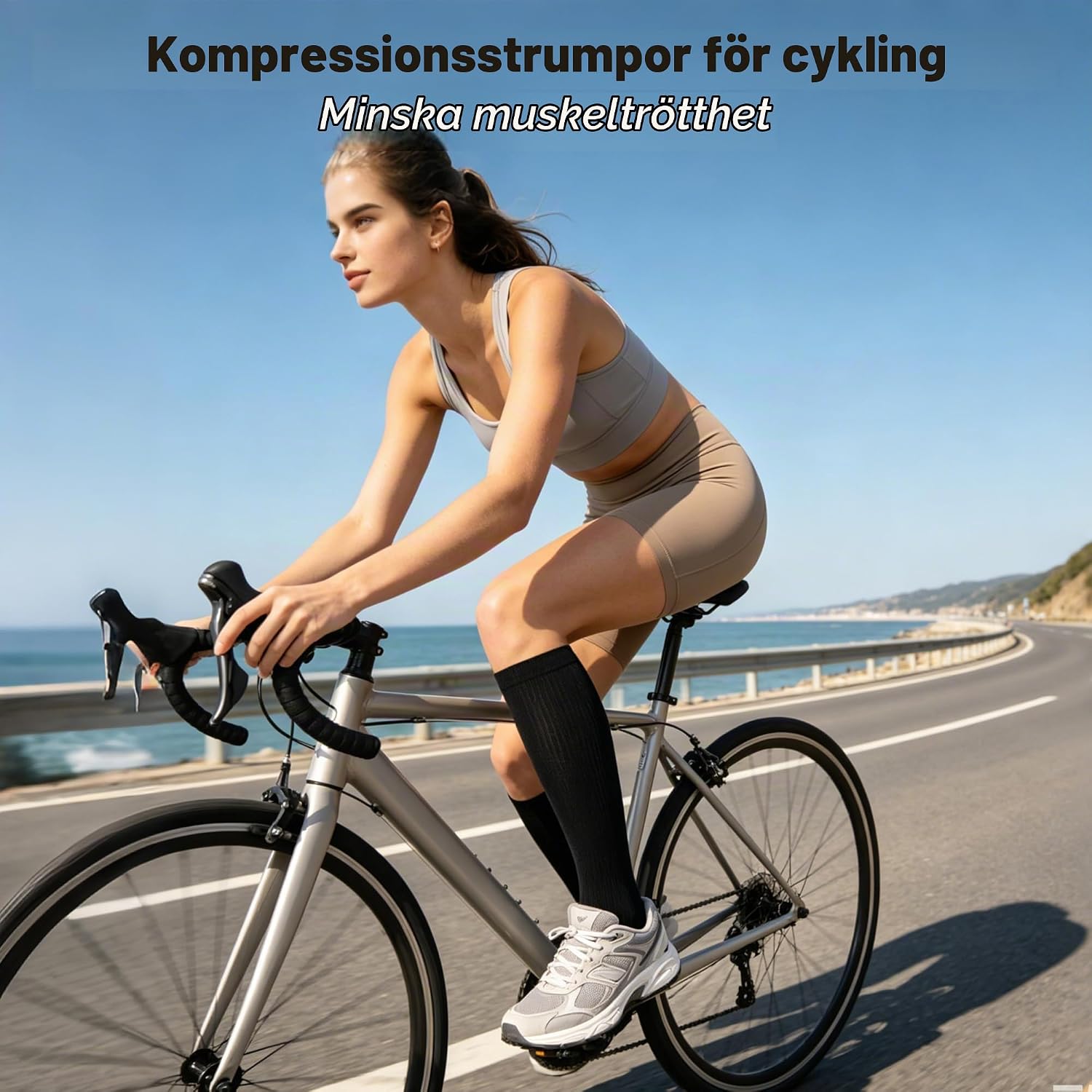 Detalle 1 de BISOUSOX kompressionsstrumpor 15–20 mmHg, unisex, 2 par