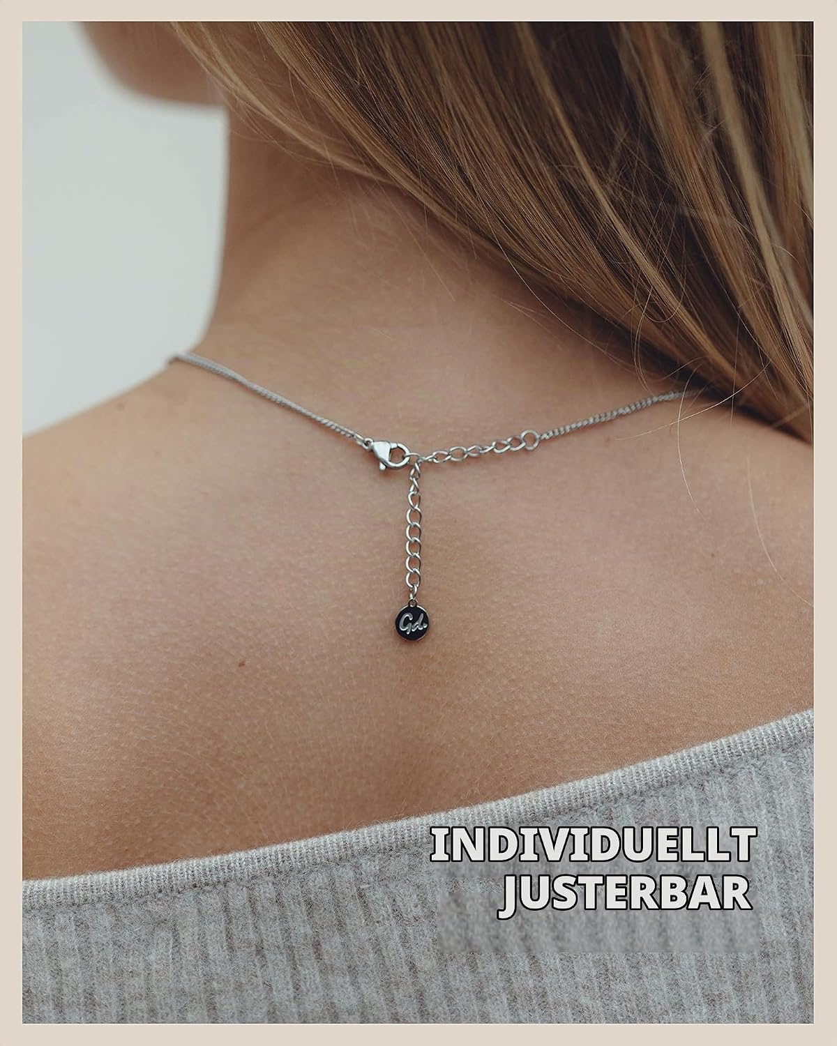 Thumbnail 3 de GOOD.designs halsband med bokstavshänge i rostfritt stål, silverfärgat