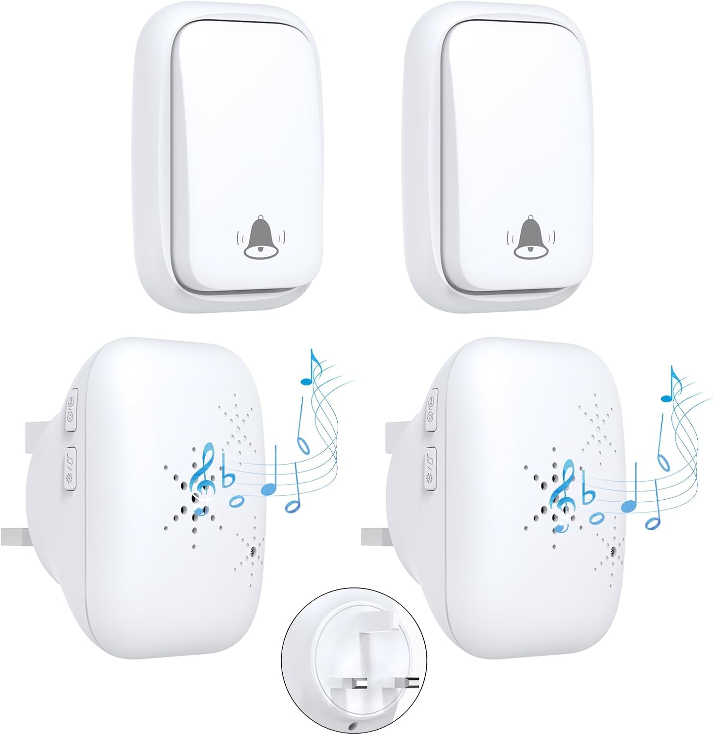 Thumbnail 6 de Cerhot UK Plug Self-Powered Wireless Doorbell (UK 2V4, White)